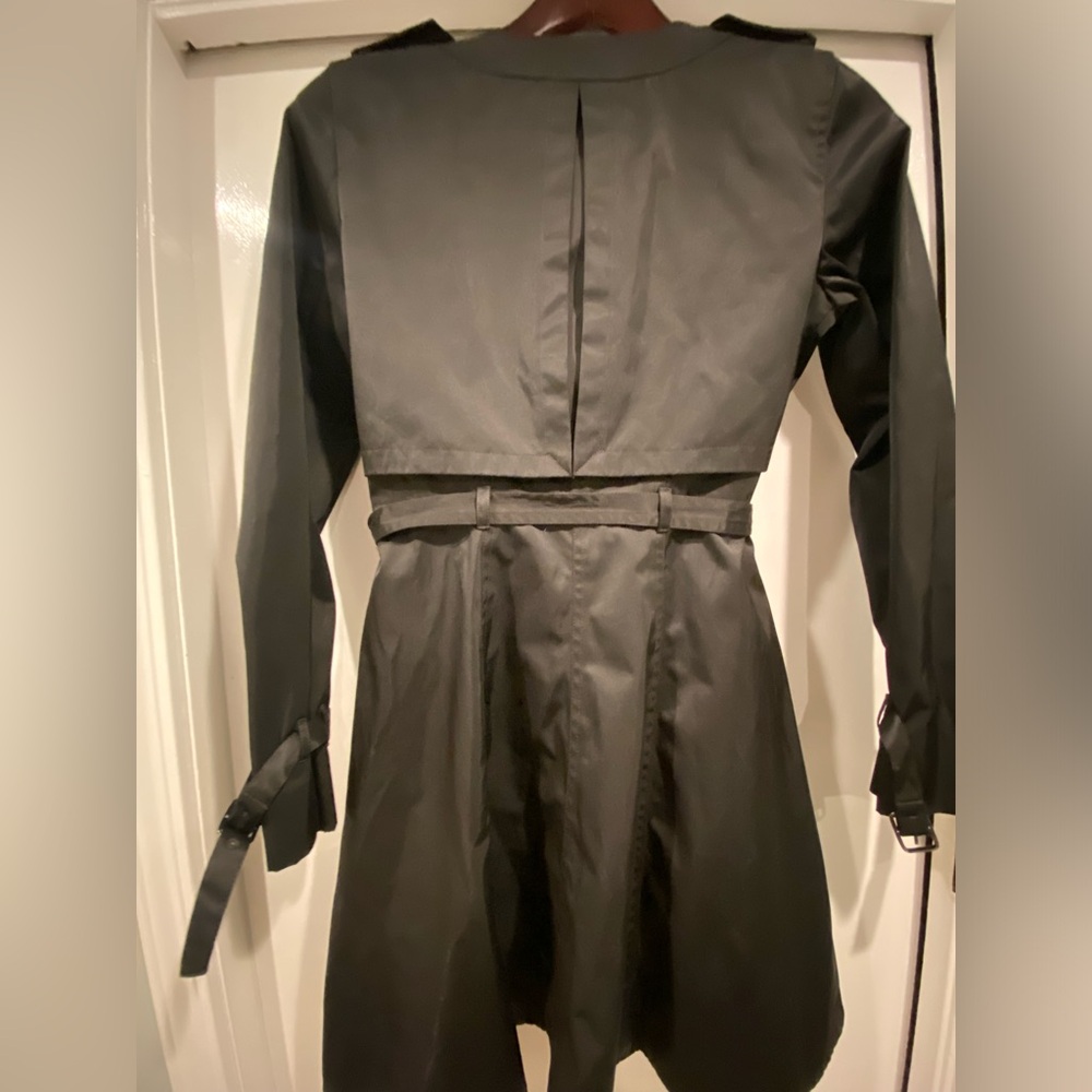 Cole Haan Women’s Belted Trench Coat Double Breasted Black